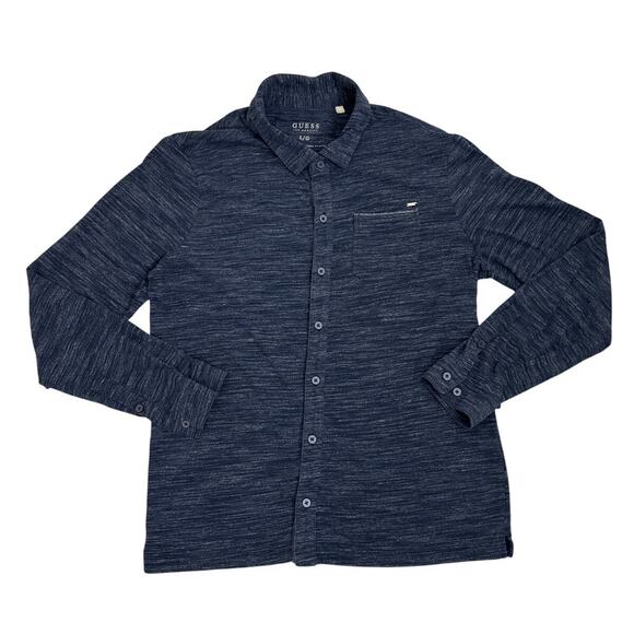 GUESS Blue Long Sleeve Casual Button Down Shirt Size Men's Large - Picture 1 of 2